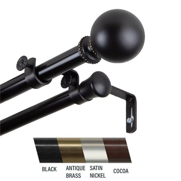 Central Design Central Design 4783-282 Julian 0.81 in. Double Curtain Rod; 28-48 in. - Black 4783-282